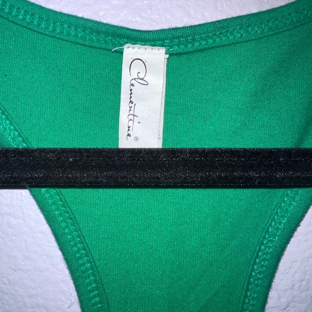 Clementine Green Razor Back Tank Top - Picture 6 of 6